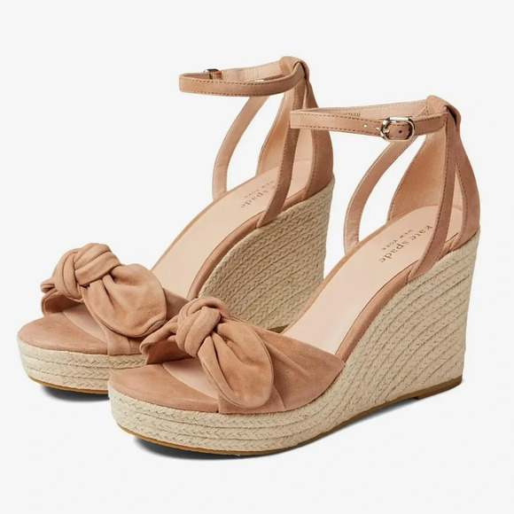 Kate Spade New York Tianna Platform Wedges Sz 9.5 Medium Biscotti - Picture 1 of 12